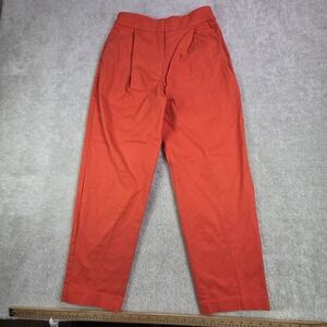 ANTHROPOLOGIE EXQUISE‎ High Waist Wide Leg Pleated Chino Women Small Orange